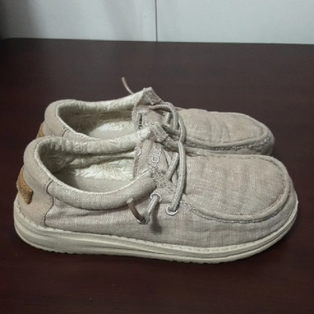 DUDE WALLY Youth Kids 12 Tan Casual‎ Shoes